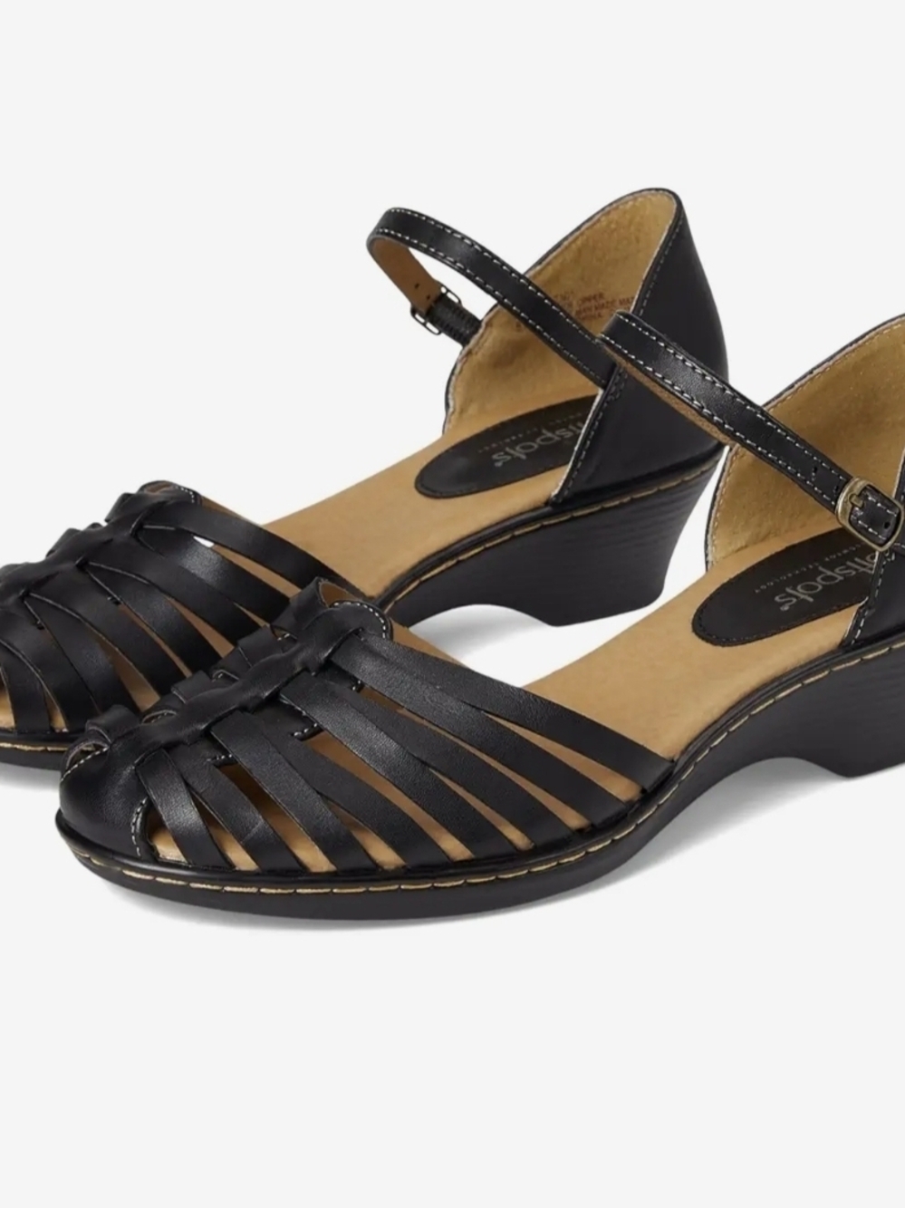 Strappy Low Wedge Sandals Extra Wide Width